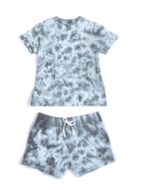 Load image into Gallery viewer, JAMIE TIE DYE T-SHIRT AND SHORTS SET, GREY