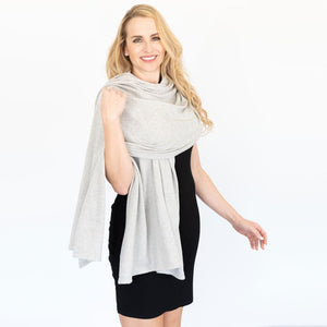 Professional woman with gray scarf