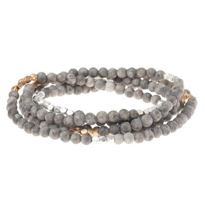 Stone Wrap Bracelet or Necklace in Gray Without Card