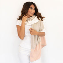 Load image into Gallery viewer, White outfit with gray scarf