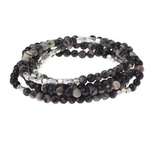 Load image into Gallery viewer, Stone Wrap Bracelet  in Black or Dark Stone