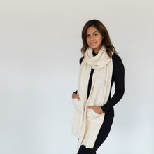 Load image into Gallery viewer, Organic Cotton Knit Scarf with Pockets