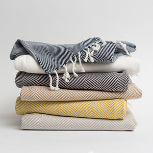 Organic Cotton Herringbone Throw