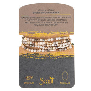 Stone Wrap Bracelet or Necklace in Grays