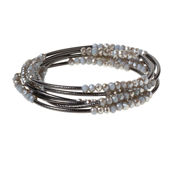 Crystal & Metal Wrap Bracelet