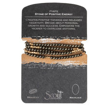 Load image into Gallery viewer, Stone Wrap Bracelet  in Black or Dark Stone on Card