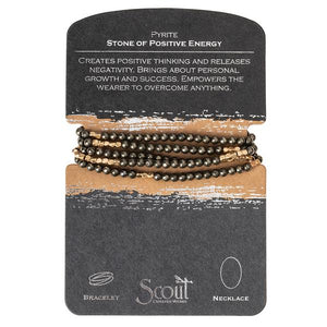 Stone Wrap Bracelet  in Black or Dark Stone on Card