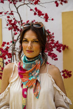 Load image into Gallery viewer, Satin Scarf or Headwrap - Light Blue with Model